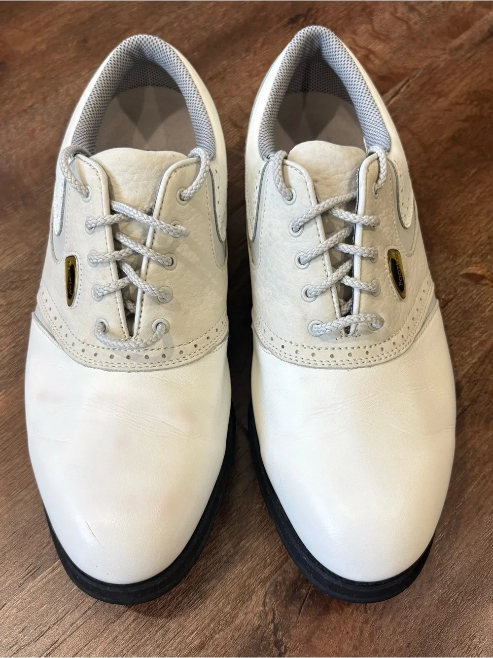 Footjoy Softjoys Terrains Golf Shoes Women Size 9.5M Gray and White Duramax Sole